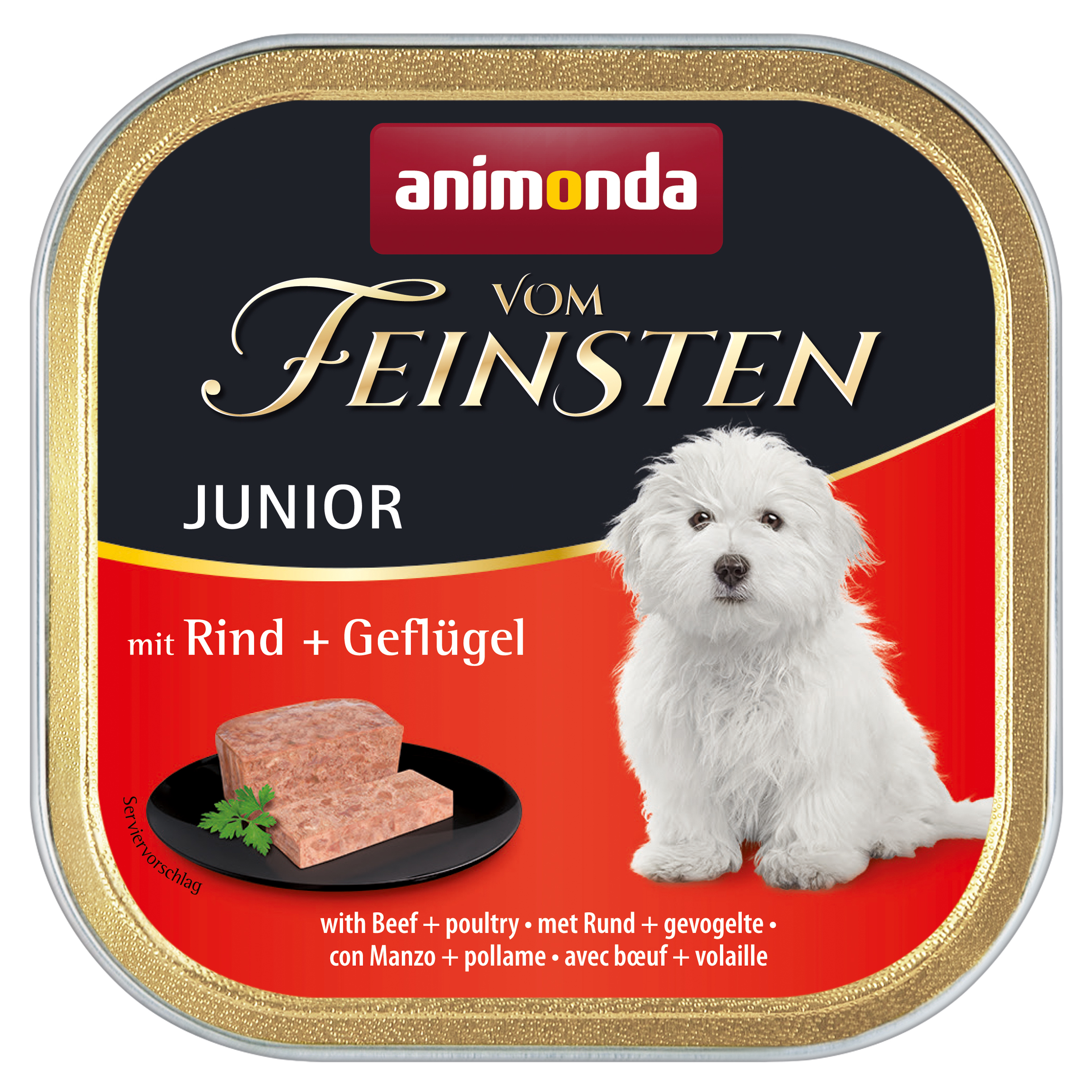 Animonda, Hund, Vom Feinsten Junior mit Rind + Geflügel 150g / VE 22 Animonda, Hund, Vom Feinsten Junior mit Rind + Geflügel 150g / VE 22