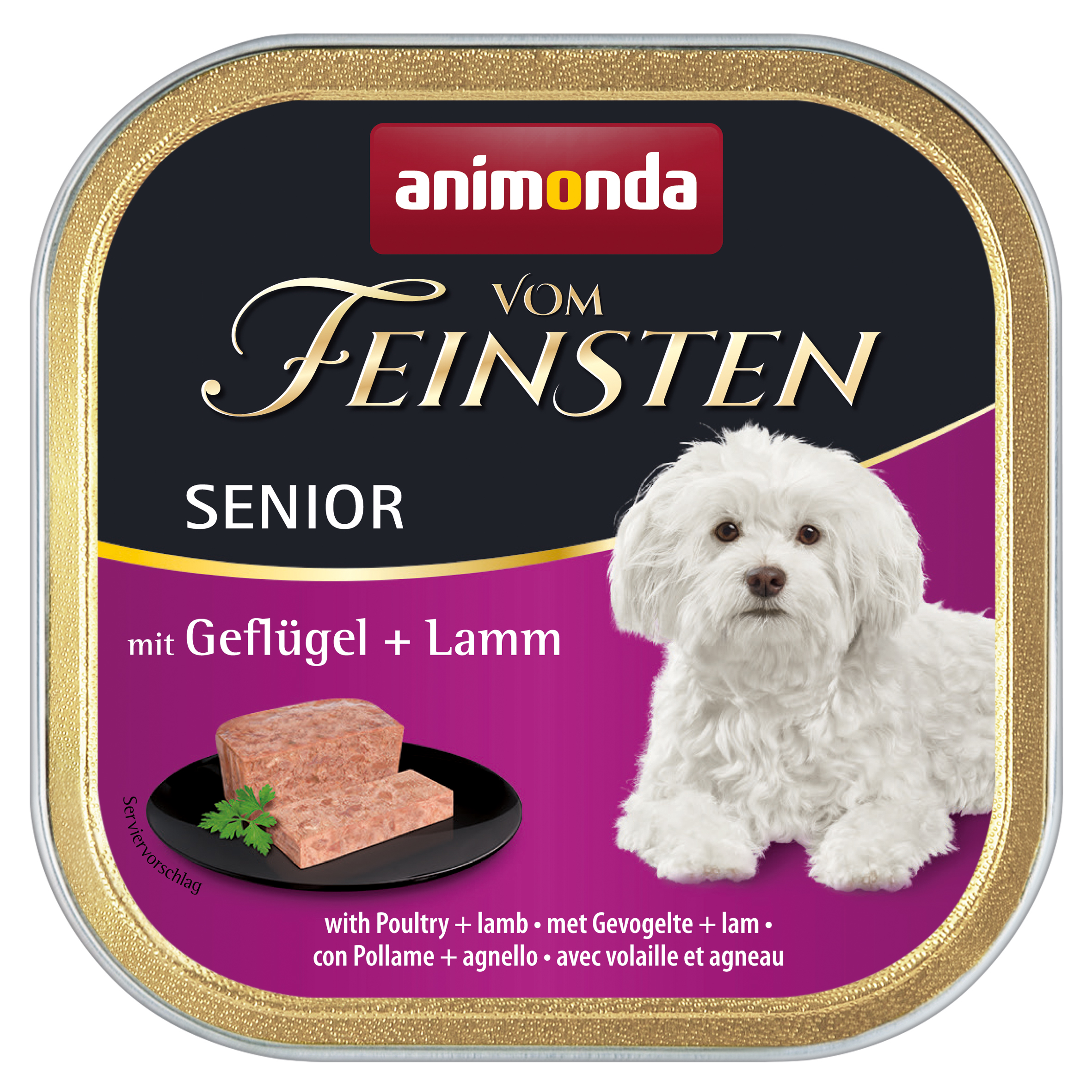 Animonda, chien, Vom Feinsten Senior avec volaille + agneau 150g / VE 22 Animonda, chien, Vom Feinsten Senior avec volaille + agneau 150g / VE 22