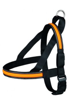 Harnais confort Flash USB, XL: 80-100 cm, noir/orange