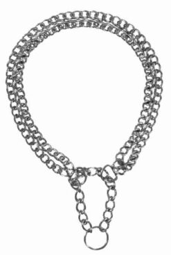 Collier semi-étrangl.double rang, 35cm