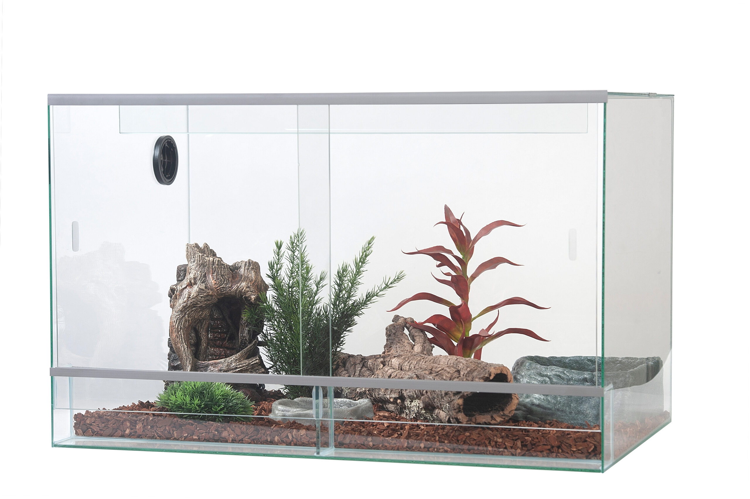 Terrarium avec porte coulissante, 1 passage de câble 80x50x50 cm / 4mm Terrarium avec porte coulissante, 1 passage de câble 80x50x50 cm / 4mm