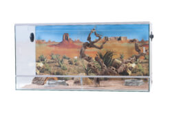 Terrarium avec porte coulissante, 2 passages de câbles