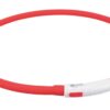Flash Leuchtring USB, Silikon, XS-XL: 70 cm/ø 10 mm, rot