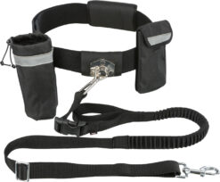 Alternative view of Ceinture ventr. avec laisse, sang.: 60-120cm,noir/gris graph