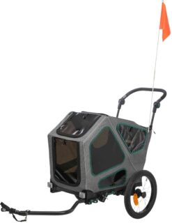 Fahrrad-Anhänger, S: 41,5×59×78/130 cm grau/salbei