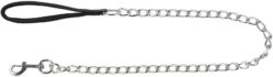 Laisse av.chaîne,chromé av.poigné,1m,noir
