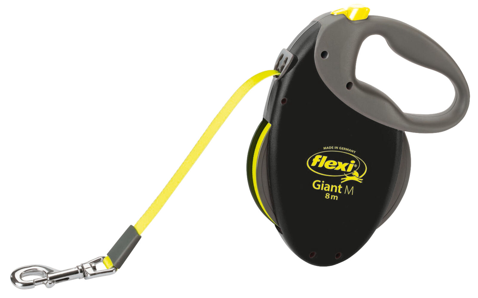 flexi NEON GIANT, M: 8m, noir/jaune fluo M/8m flexi NEON GIANT, M: 8m, noir/jaune fluo M/8m