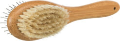Alternative view of Brosse, double face, bambou/poils naturels & métal, 5×19cm
