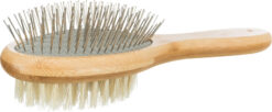 Alternative view of Brosse, double face, bambou/poils naturels & métal