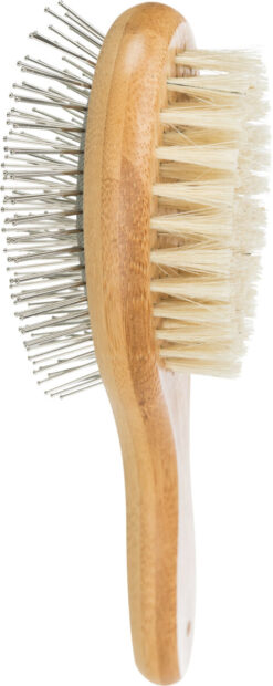 Brosse, double face, bambou/poils naturels & métal