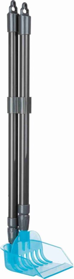 Dog Pick Up balayette avec rateau, 60-107cm, gris/bleu