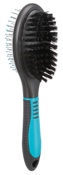 Alternative view of Brosse, double, en plastique/nylon, gris foncé/bleu