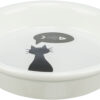 Ecuelle chat, céramique, plate, blanc
