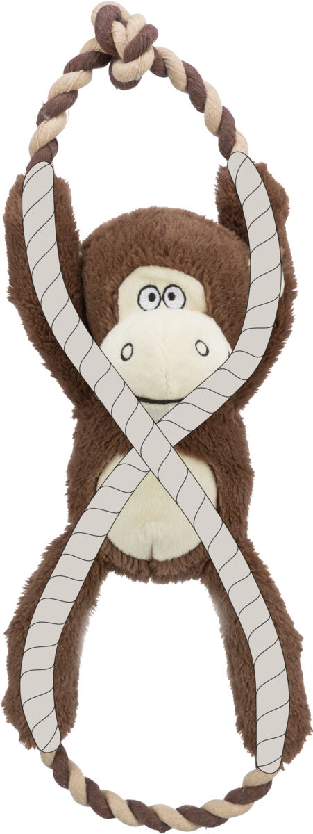Singe, en peluche/corde, 40cm Singe, en peluche/corde, 40cm