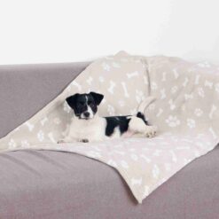 Alternative view of Couverture Kenny, en peluche, 75×50cm, beige