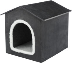 Abri Livia, 50×50×54cm, gris foncé/blanc