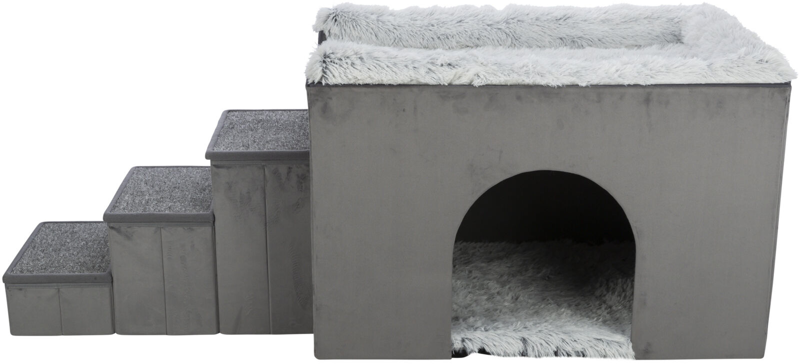 Höhle Harvey mit Treppe, 154×60×60cm, grau/weiss-schwarz Höhle Harvey mit Treppe, 154×60×60cm, grau/weiss-schwarz