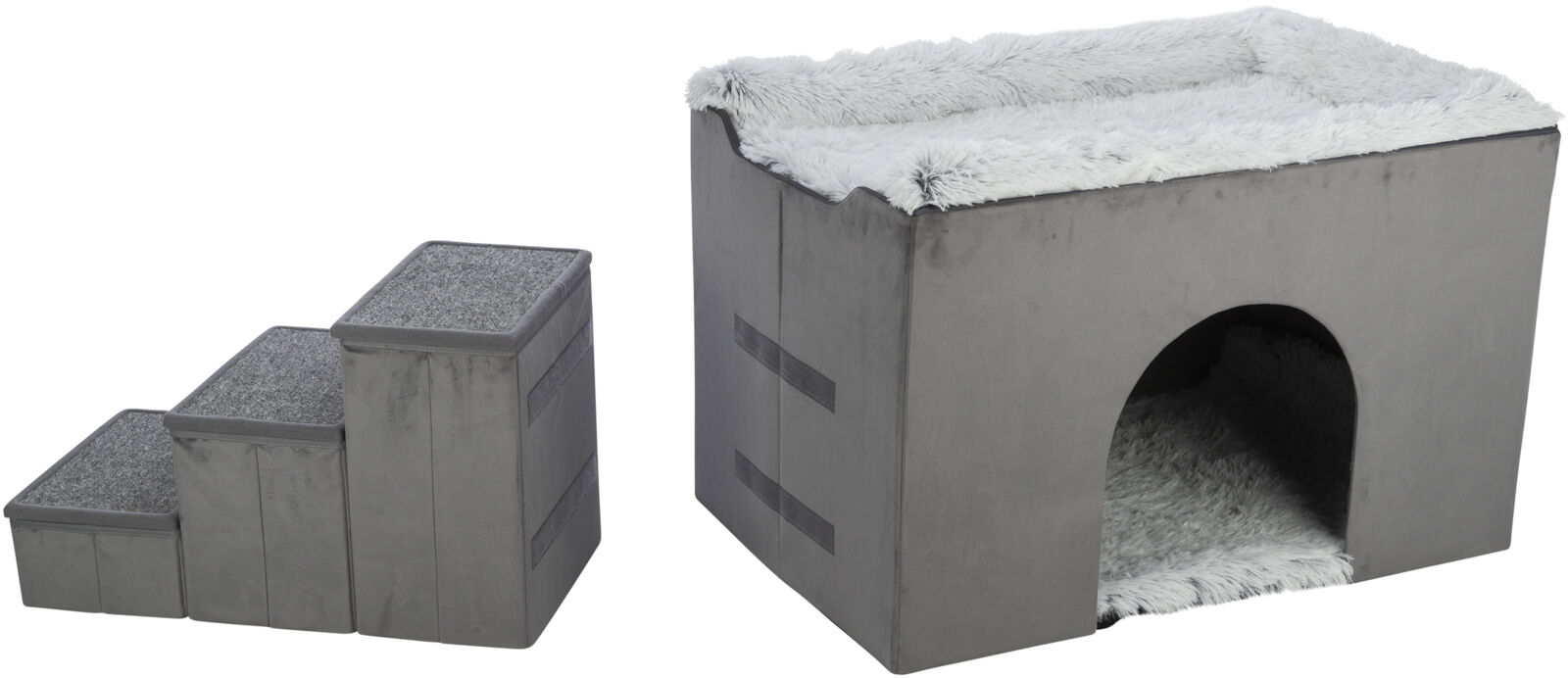 Höhle Harvey mit Treppe, 154×60×60cm, grau/weiss-schwarz Höhle Harvey mit Treppe, 154×60×60cm, grau/weiss-schwarz