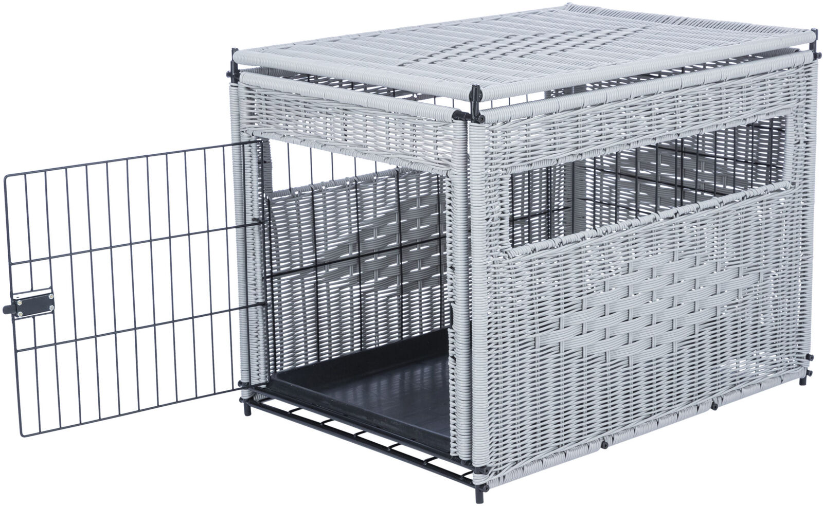Home Kennel, Polyrattan, M: 58 × 60 × 77 cm, hellgrau Home Kennel, Polyrattan, M: 58 × 60 × 77 cm, hellgrau