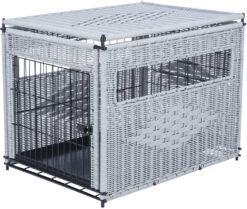 Home Kennel, polyrotin, M: 58 × 60 × 77 cm, gris clair