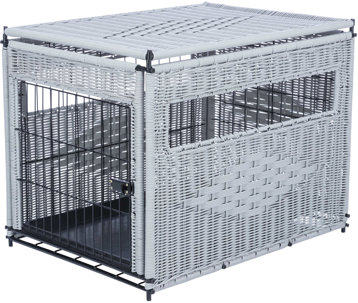 Home Kennel, Polyrattan, M: 58 × 60 × 77 cm, hellgrau Home Kennel, Polyrattan, M: 58 × 60 × 77 cm, hellgrau