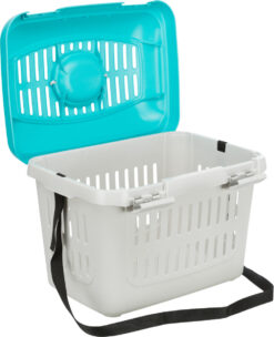 Midi-Capri Transportbox, turquois/argent