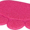 Tapis pour bac à litière, patte, PVC, 40×30cm, rose