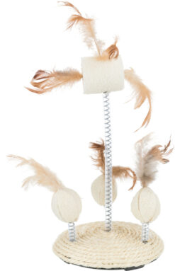 Sisalständer mit Naturspielzeug auf Federn