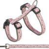 Katzengeschirr mit Leine, 27-45 cm/13 mm, 1,20 m, grau/rosa