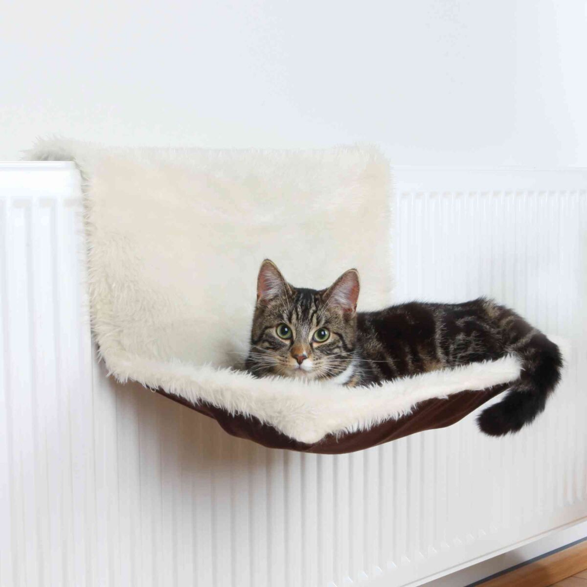 Liegemulde für Heizköper, Plüsch/Velours ,creme/braun 45×26×31cm Liegemulde für Heizköper, Plüsch/Velours ,creme/braun 45×26×31cm