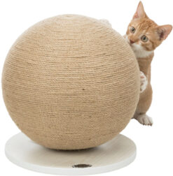 Alternative view of Balle griffoir sur plateau, en jute/bois, ø 29×31cm