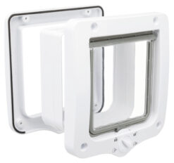 Chatière, 4 positions, avec tunnel, 20×22cm, blanc