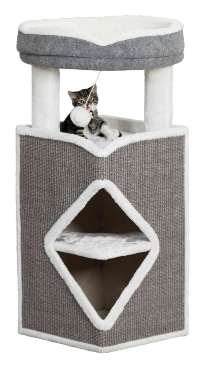Cat Tower Arma, 98cm, gris/bleu/gris Cat Tower Arma, 98cm, gris/bleu/gris