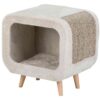 Abri douillet Alicia avec pieds en bois, 48×48×38cm, gris cl