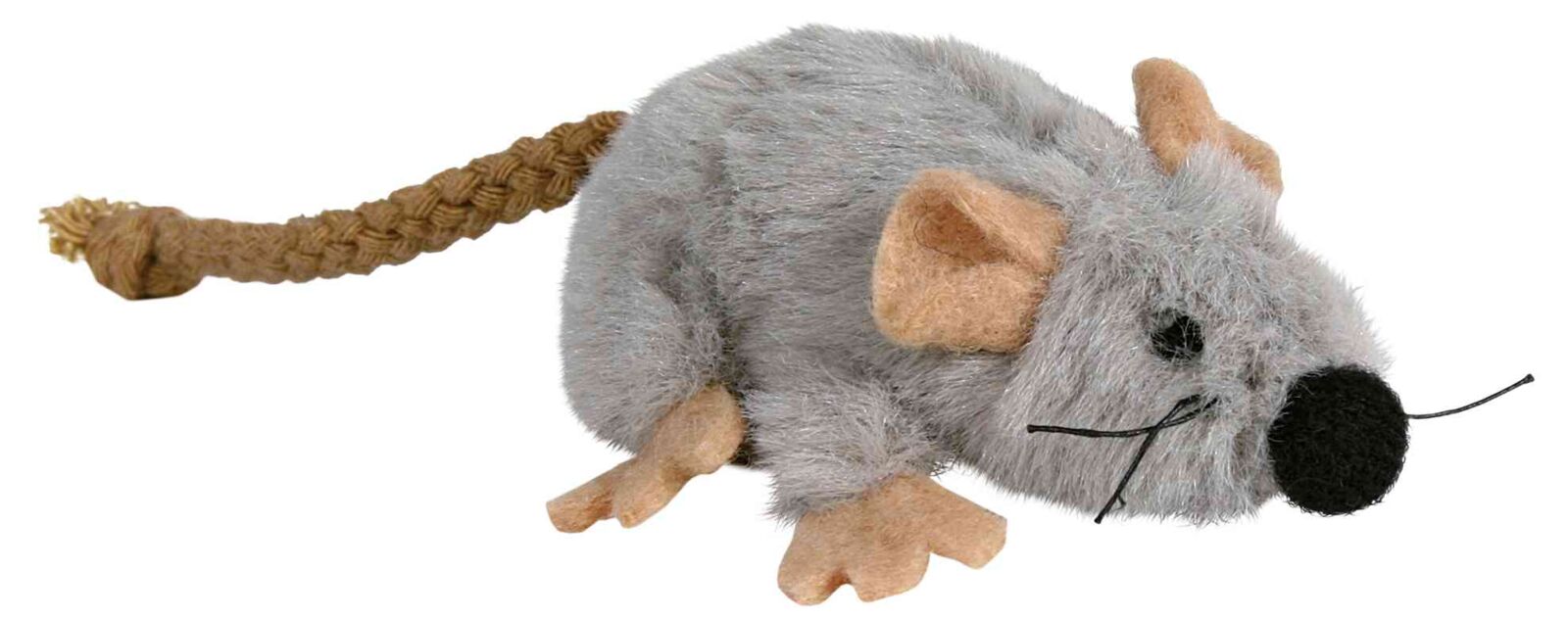 Jouet souri av. catnip en peluche, gris 7cm Jouet souri av. catnip en peluche, gris 7cm