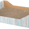 Lit griffoir, en carton, catnip, 45 × 12 × 33 cm, turquois