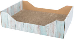 Lit griffoir, en carton, catnip, 45 × 12 × 33 cm, turquois
