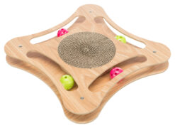 Griffoir en carton avec jouet, en bois, 35×4×35cm