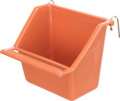 Mangeoire avec support métal, en plastique, 130ml/8×7cm