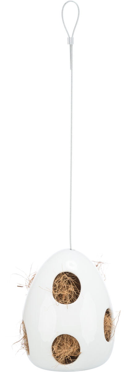 Aide à la nidification, suspendu, en céramique, blanc 10,5×10,5×15cm Aide à la nidification, suspendu, en céramique, blanc 10,5×10,5×15cm