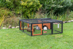 natura enclos avec couverture, en bois, noir/brun