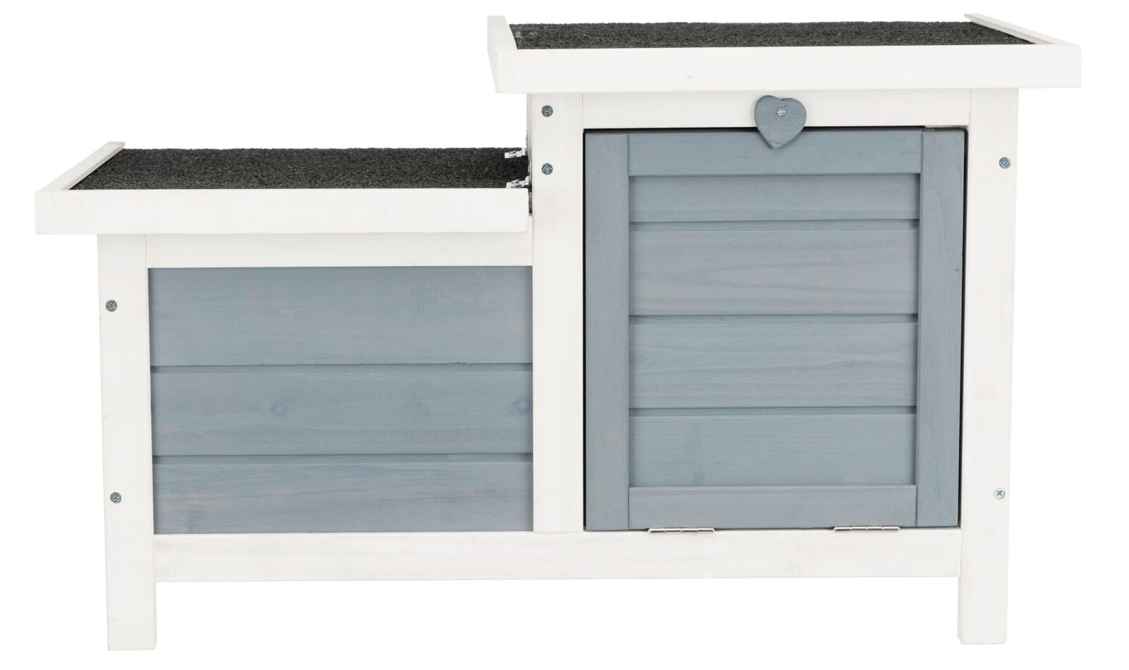 natura habitat petits animaux avec deux entrées, blanc/gris 70×43×45cm natura habitat petits animaux avec deux entrées, blanc/gris 70×43×45cm