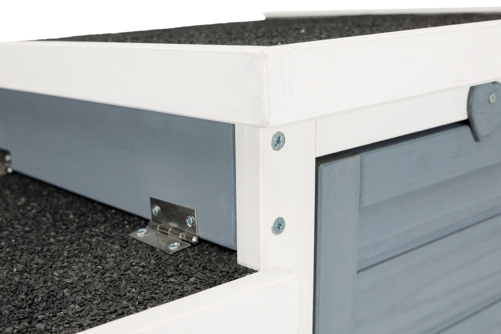 natura habitat petits animaux avec deux entrées, blanc/gris 70×43×45cm natura habitat petits animaux avec deux entrées, blanc/gris 70×43×45cm