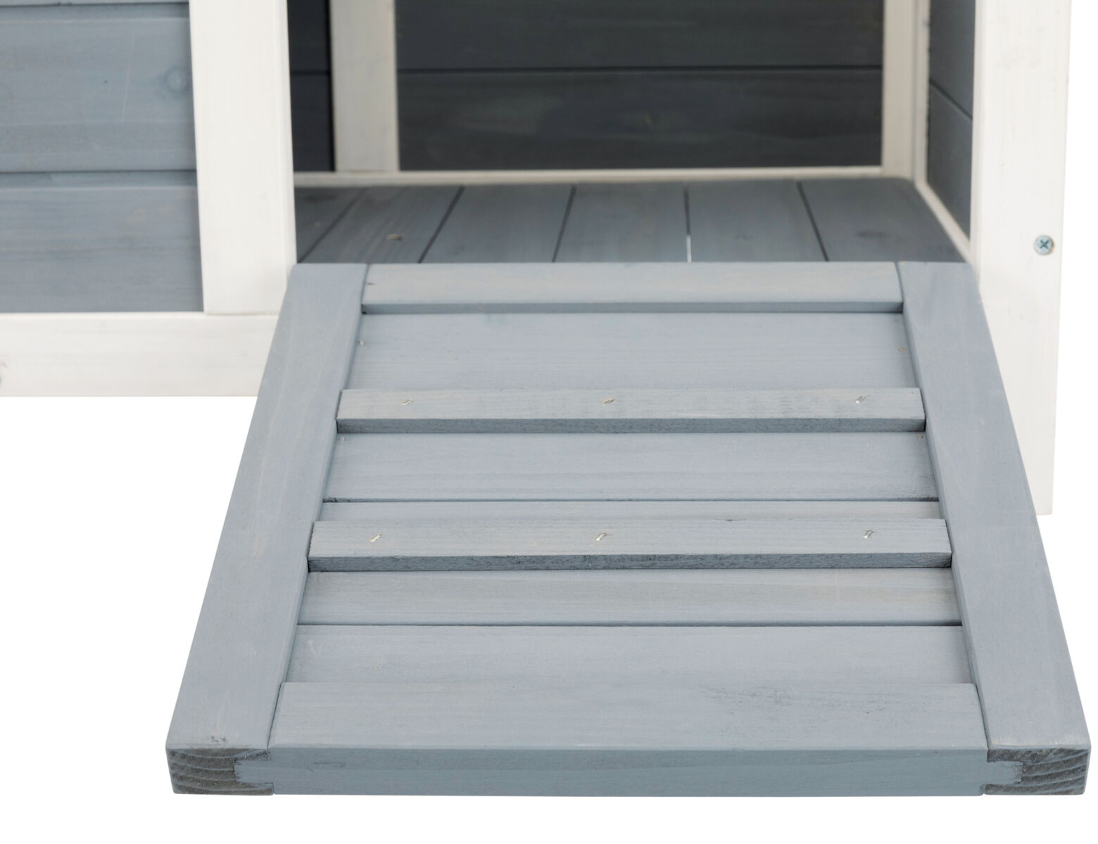 natura habitat petits animaux avec deux entrées, blanc/gris 70×43×45cm natura habitat petits animaux avec deux entrées, blanc/gris 70×43×45cm