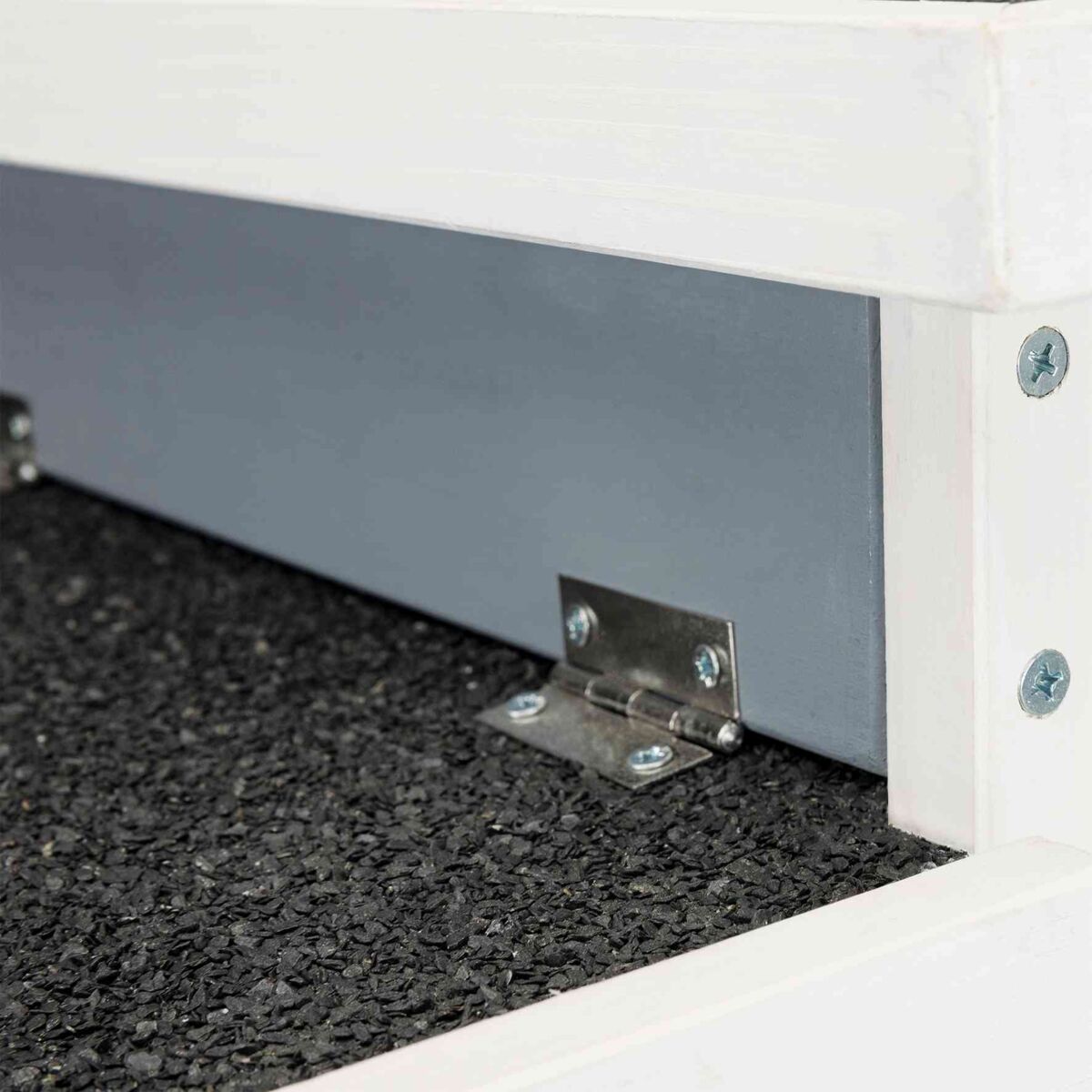 natura habitat petits animaux avec deux entrées, blanc/gris 70×43×45cm natura habitat petits animaux avec deux entrées, blanc/gris 70×43×45cm