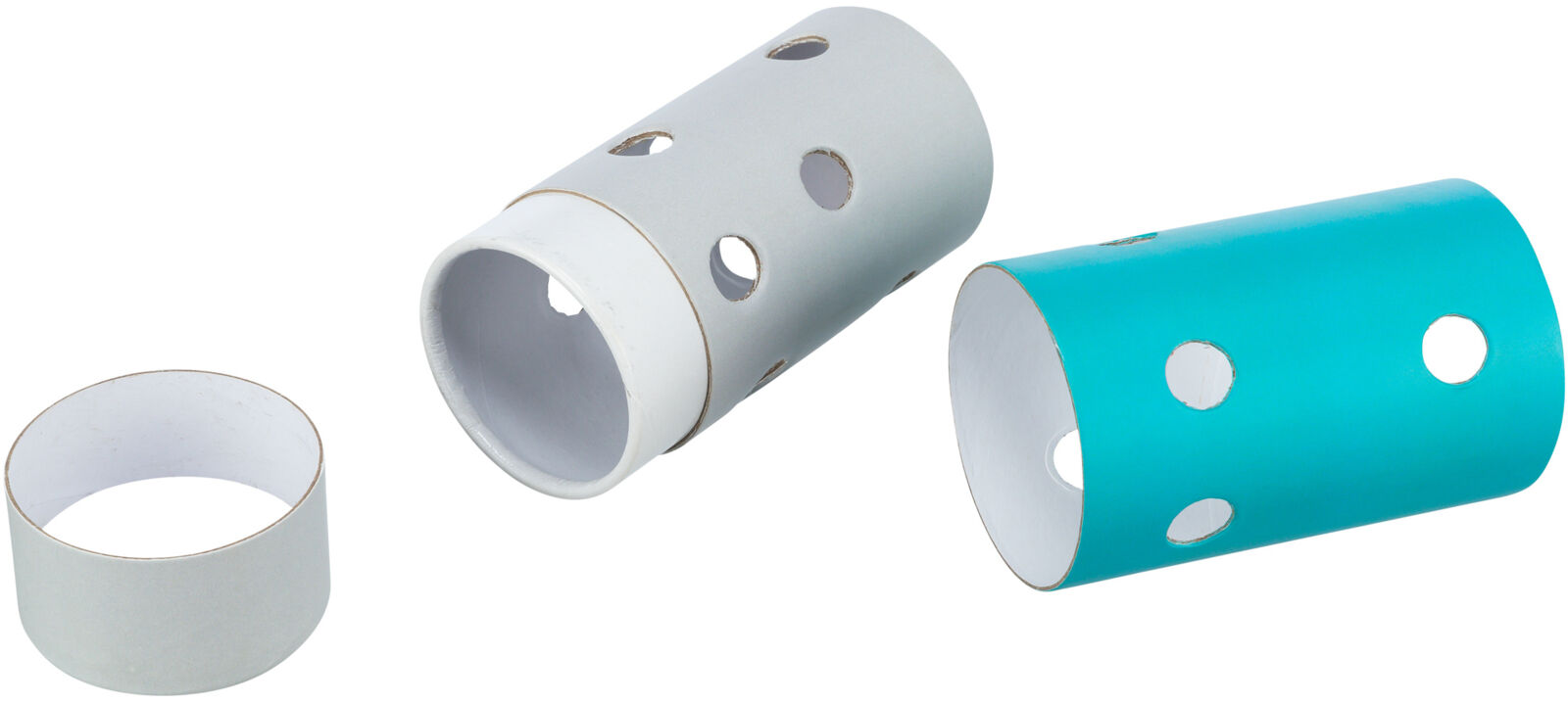 Snack & Food Roll, en carton, ø 6×11 cm/ø 7×14 cm grau/türkis Snack & Food Roll, en carton, ø 6×11 cm/ø 7×14 cm grau/türkis