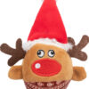 Xmas renne, balle cliquetis, en peluche, ø 6×12cm