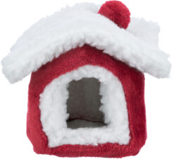 Alternative view of Xmas Abri douillet, souris/hamster, 15×12×15cm, rouge/blanc