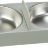 Gamelle double, en plast./acier inox. pour T24347,gris clair