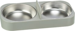 Gamelle double, en plast./acier inox. pour T24347,gris clair